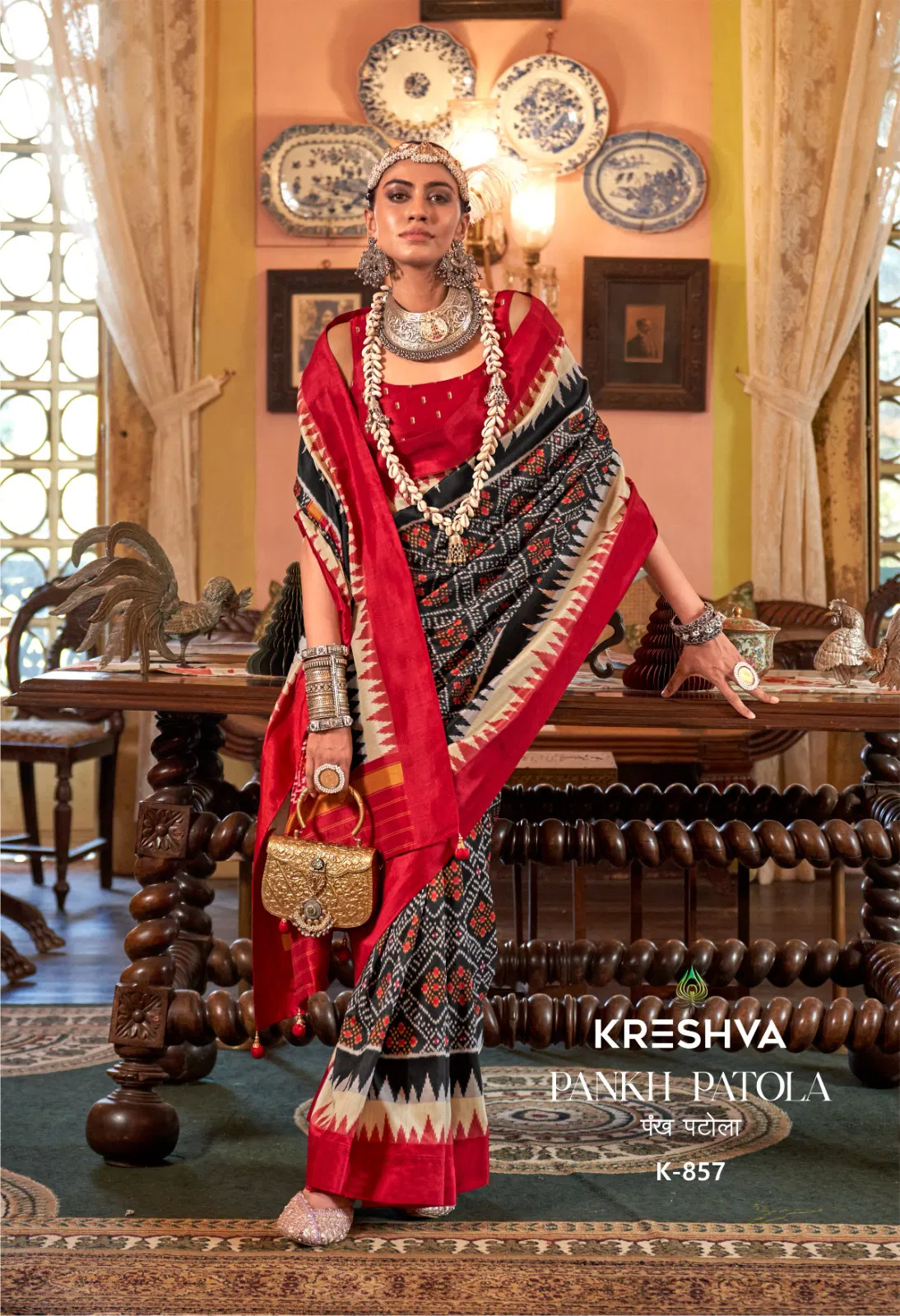Pankh patola By Kreshva P V Silk Traditional Wear Saree Exporters In India